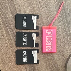 PINK Victoria's Secret Black Card Holder Set For Phone/ PINK Travel Tag